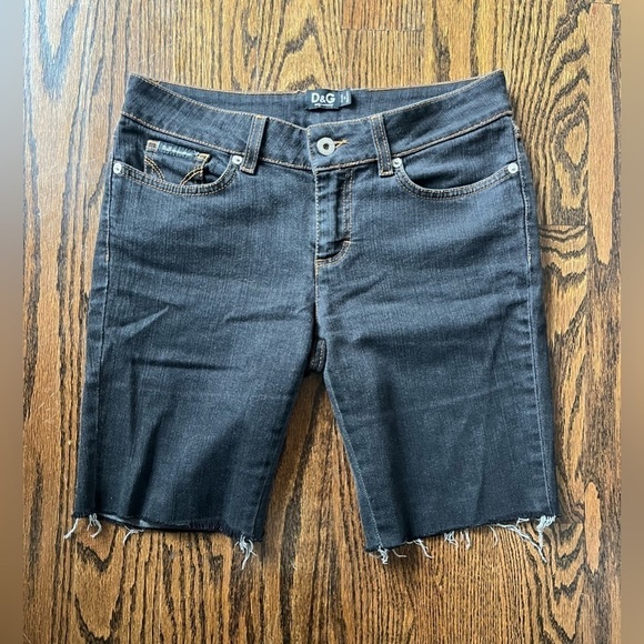 Dolce & Gabbana D&G Distressed Denim Shorts Pretty Sz. 26 Black - Picture 1 of 8